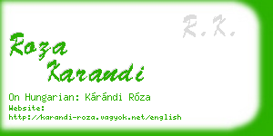 roza karandi business card